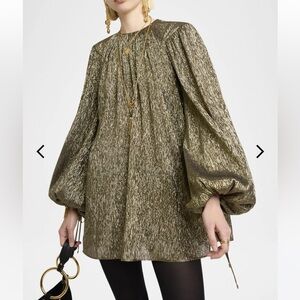 Chloe Metallic Black and Gold Mini Dress